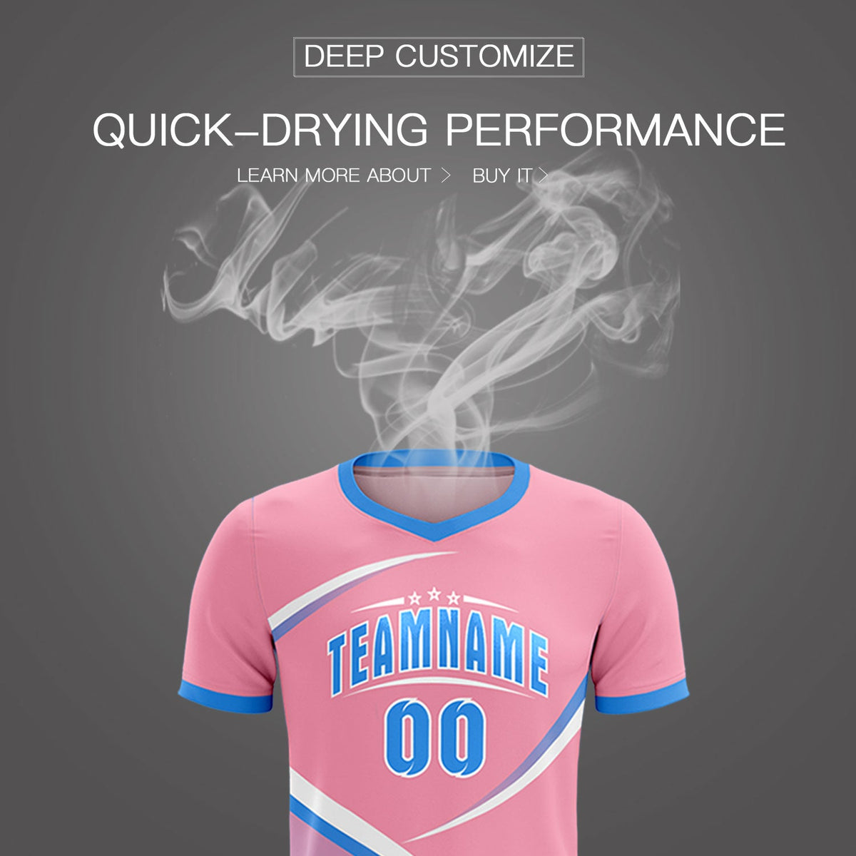 Custom Light Pink Powder Blue Color Block Training Uniform For Men Soccer Sets Jersey