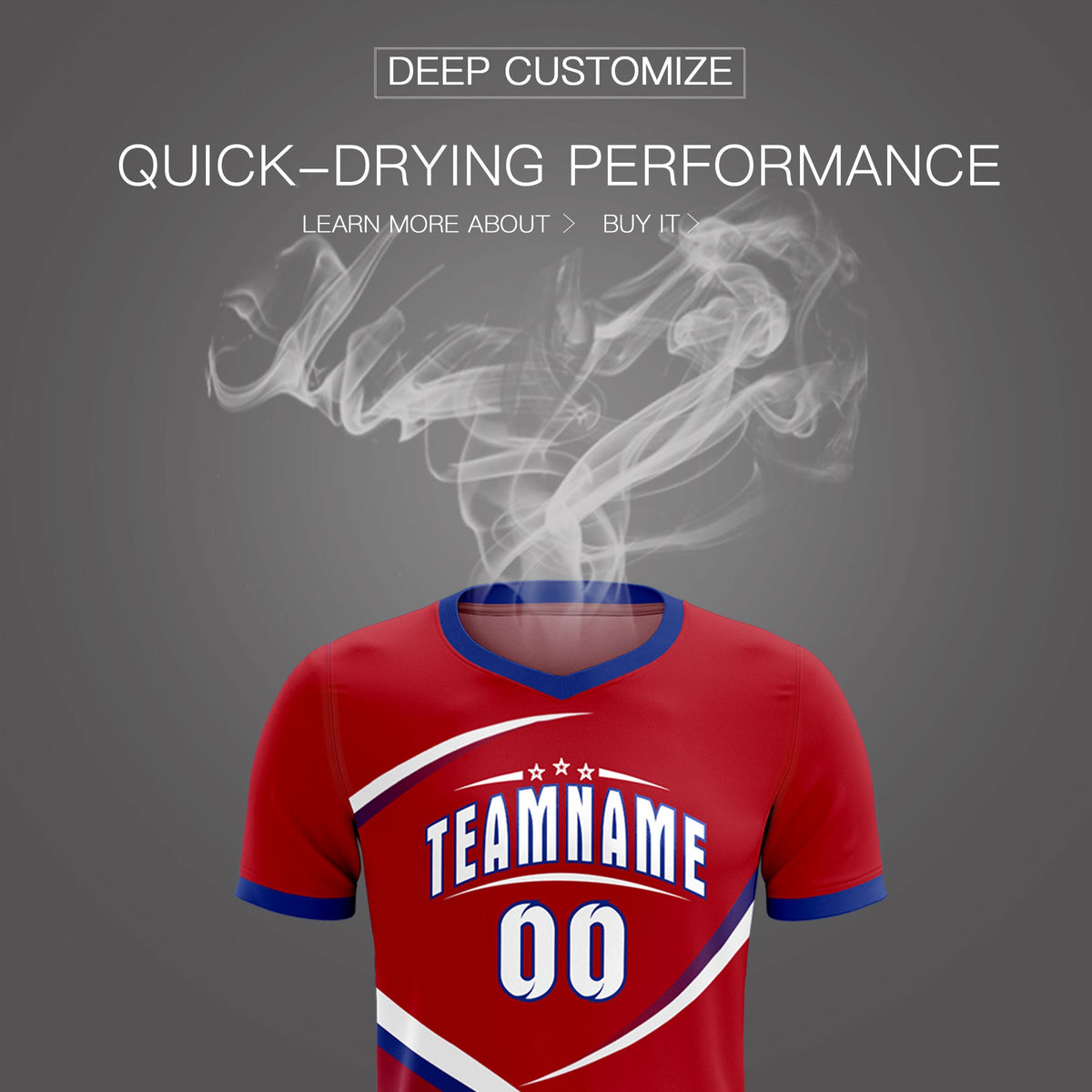 Custom Red Royal Color Block Training Uniform For Men Soccer Sets Jersey