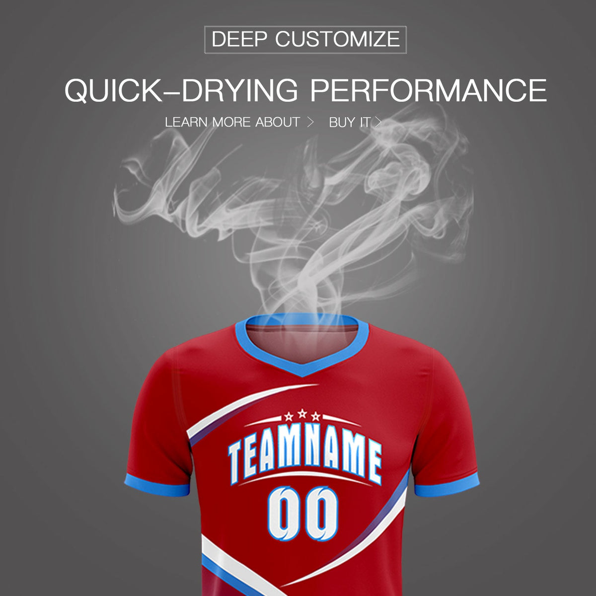 Custom Red Powder Blue Color Block Training Uniform For Men Soccer Sets Jersey