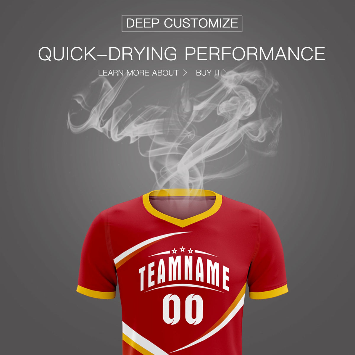 Custom Red Gold Color Block Training Uniform For Men Soccer Sets Jersey