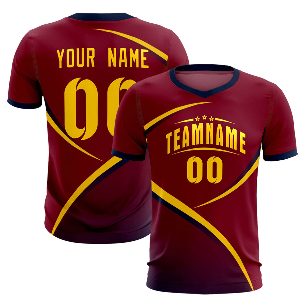 Custom Crimson Navy Color Block Training Uniform For Men Soccer Sets Jersey