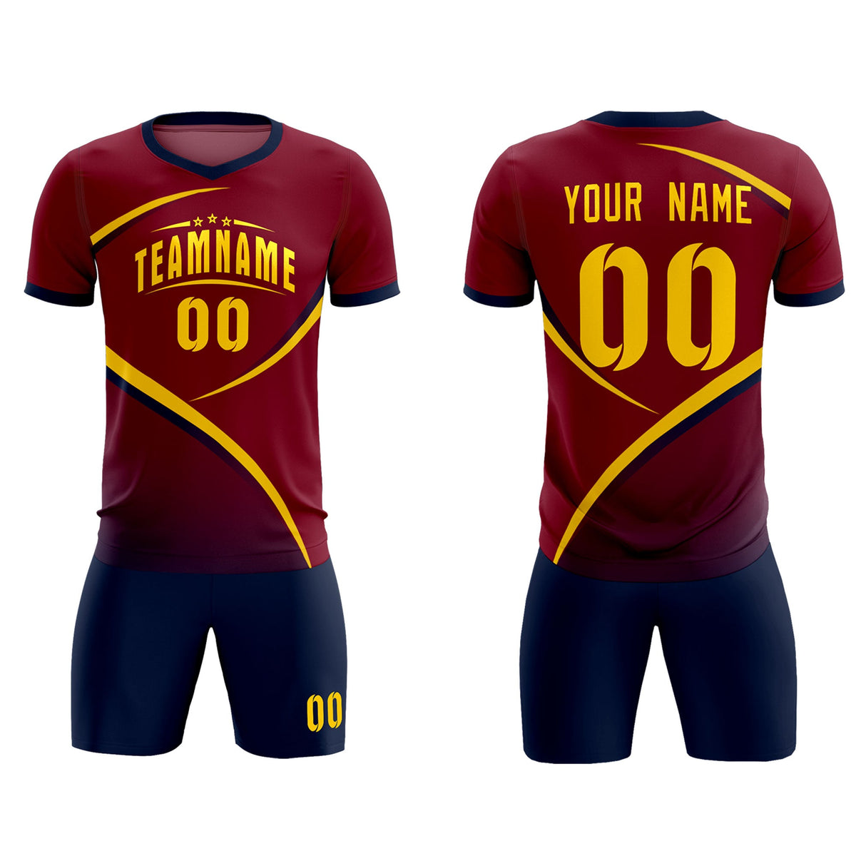 Custom Crimson Navy Color Block Training Uniform For Men Soccer Sets Jersey