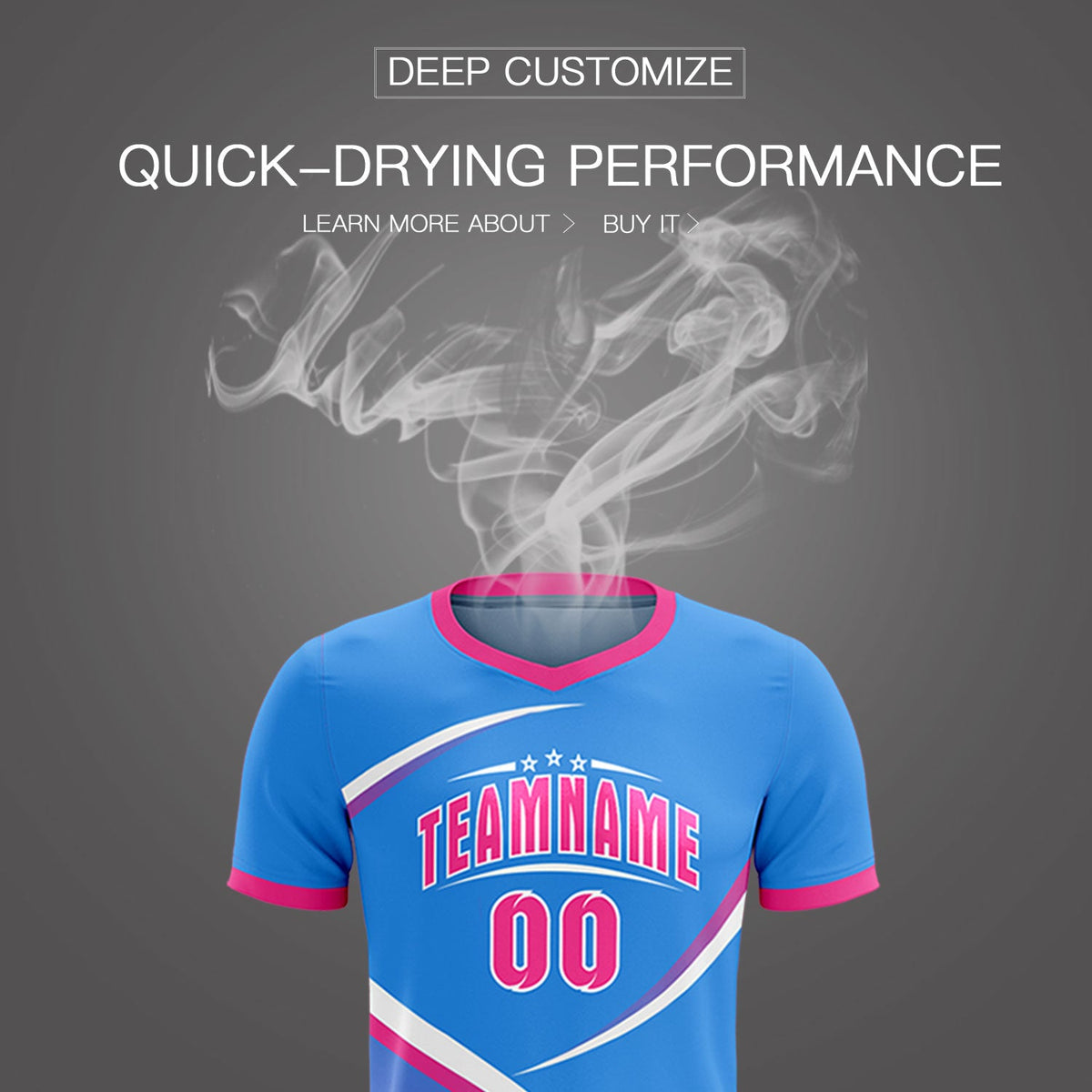 Custom Powder Blue Pink Color Block Training Uniform For Men Soccer Sets Jersey