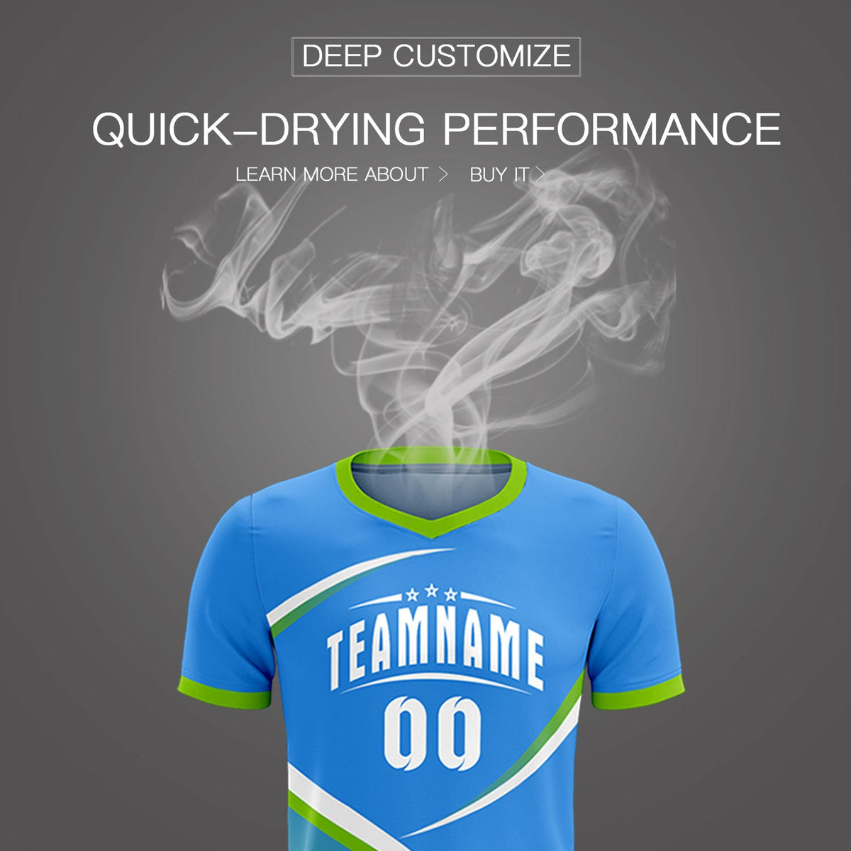 Custom Powder Blue Neon Green Color Block Training Uniform For Men Soccer Sets Jersey