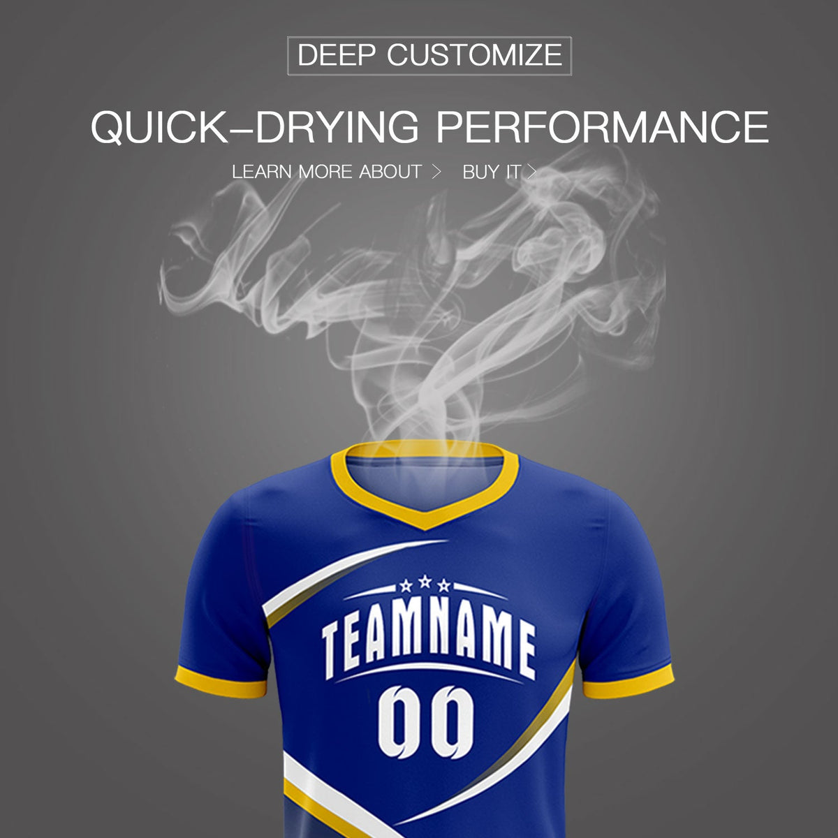 Custom Royal Gold Color Block Training Uniform For Men Soccer Sets Jersey