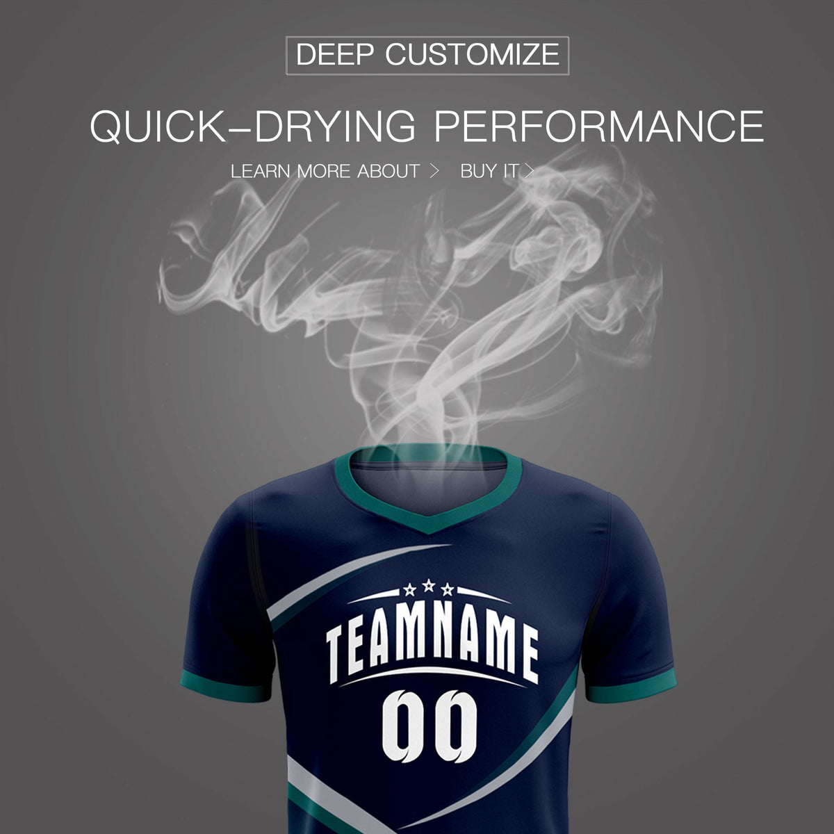 Custom Navy Aqua Color Block Training Uniform For Men Soccer Sets Jersey