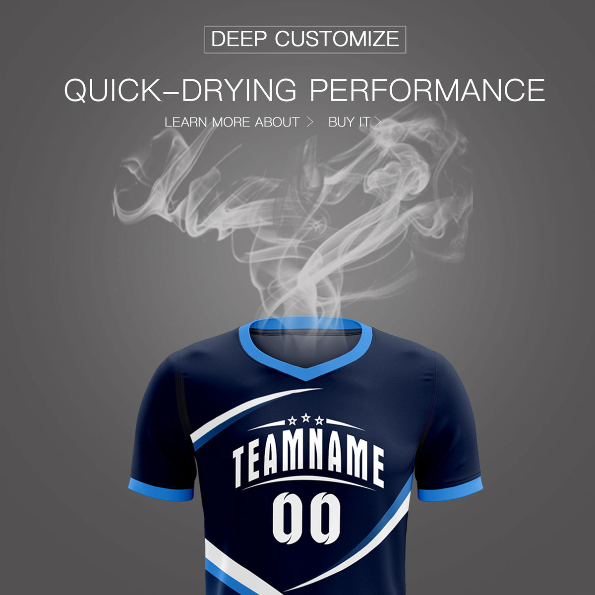 Custom Navy Powder Blue Color Block Training Uniform For Men Soccer Sets Jersey