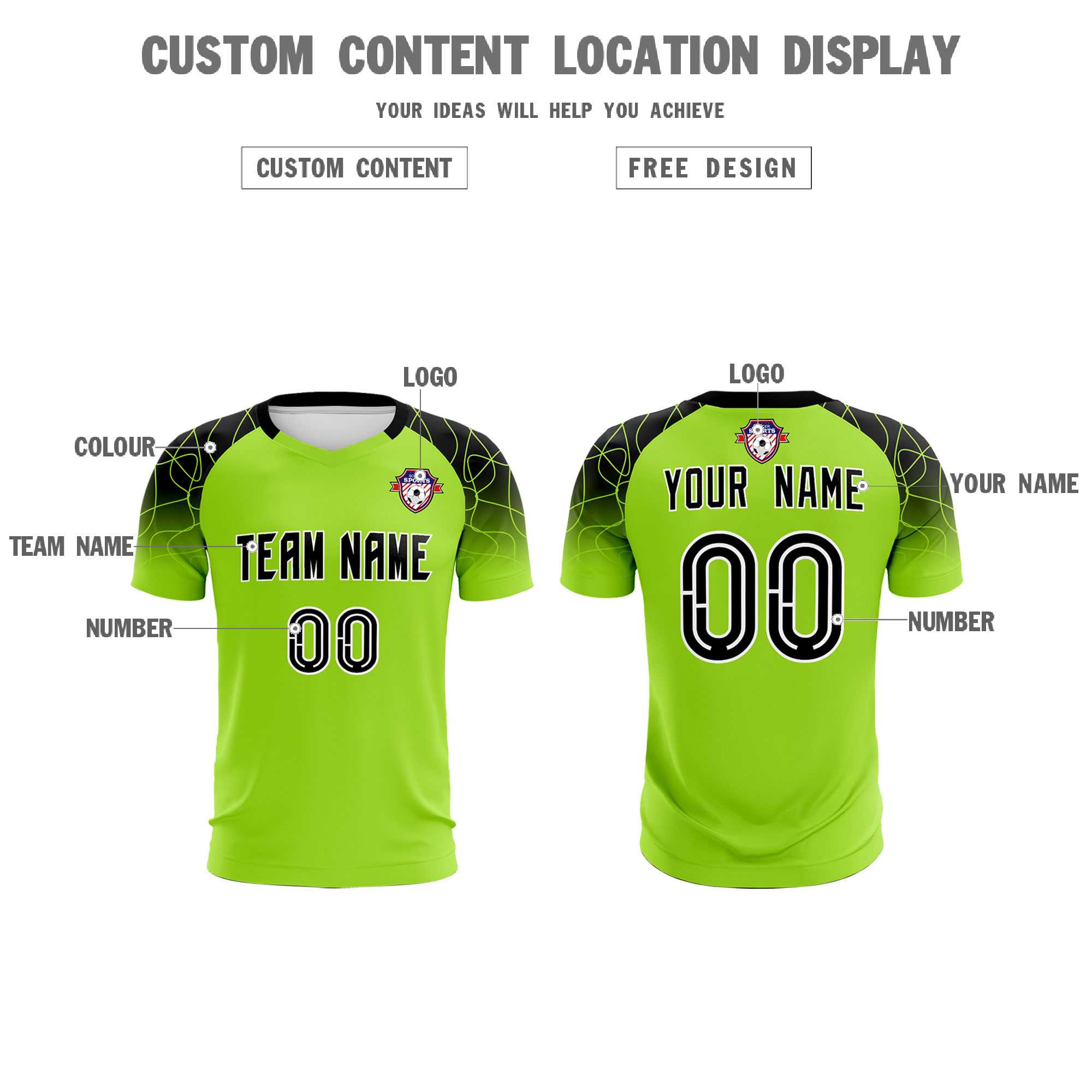 Custom Neon Green Classic Soccer Training Sets Jersey For Adults/Kids