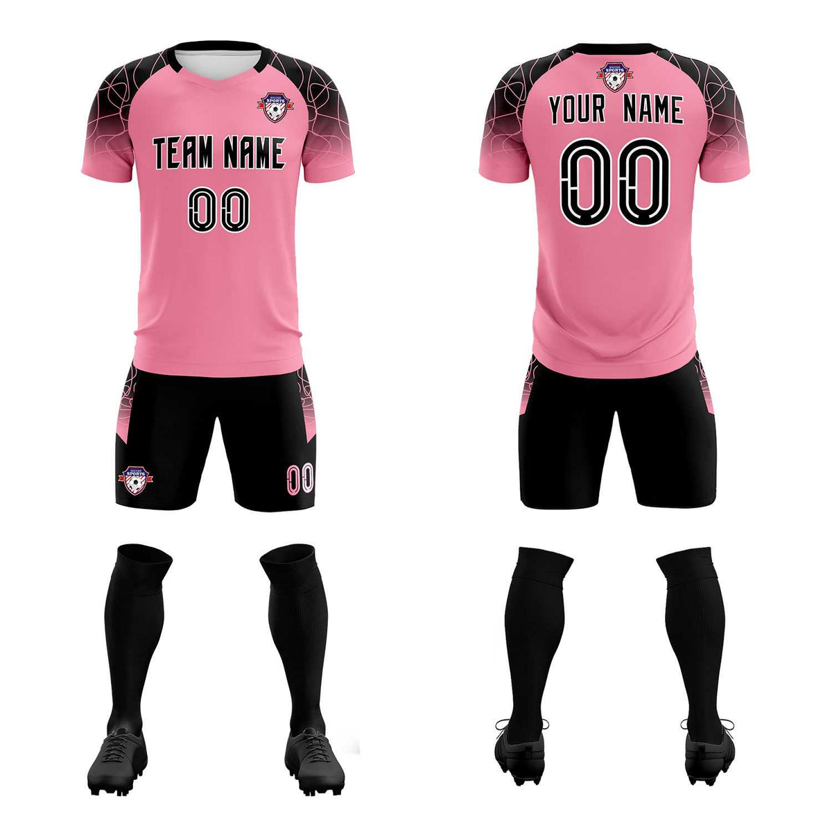 Custom Light Pink Classic Soccer Training Sets Jersey For Adults/Kids