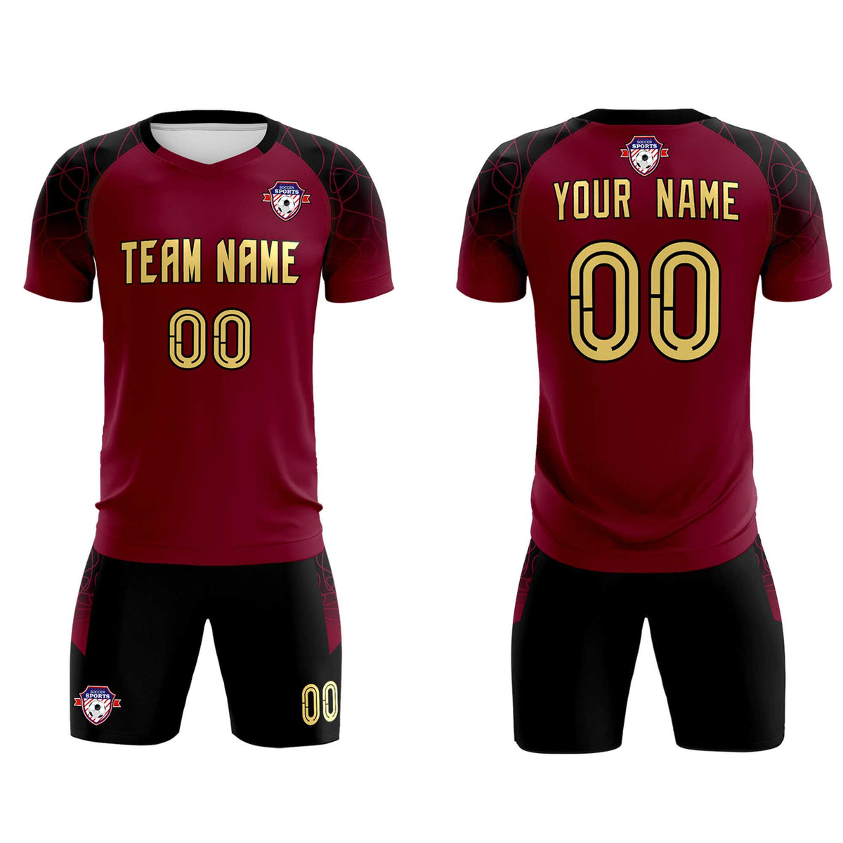 Custom Crimson Classic Soccer Training Sets Jersey For Adults/Kids