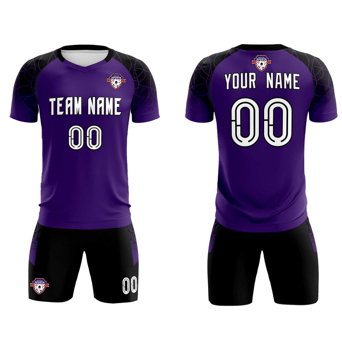 Custom Purple Classic Soccer Training Kit Jersey For Adults/Kids