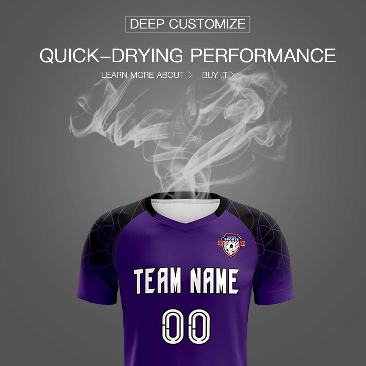 Custom Purple Classic Soccer Training Kit Jersey For Adults/Kids
