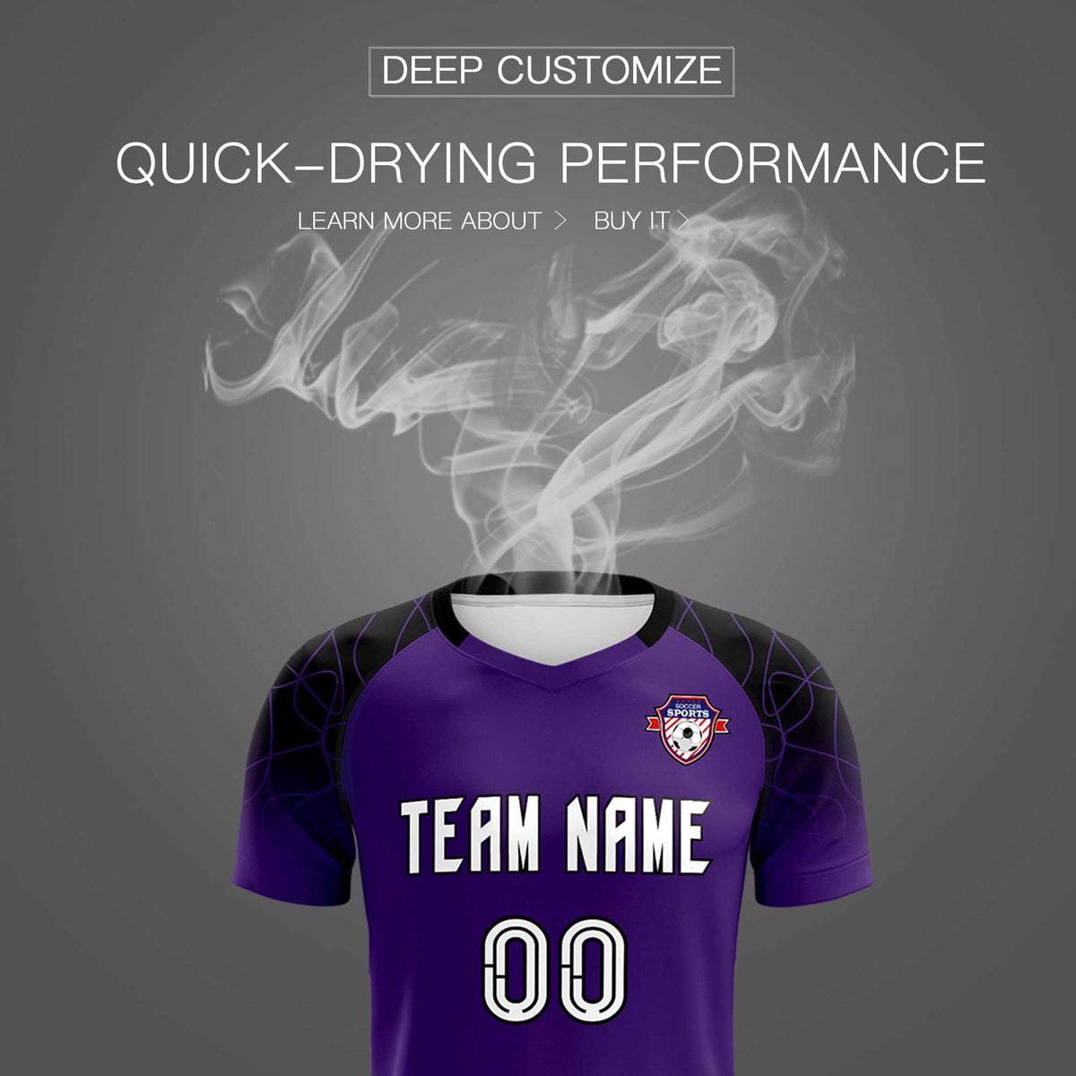 Custom Purple Classic Soccer Training Kit Jersey For Adults/Kids