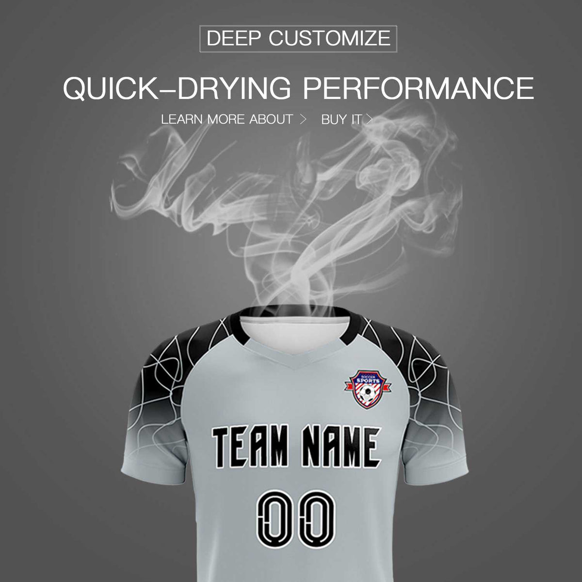 Custom Silver Classic Soccer Training Sets Jersey For Adults/Kids