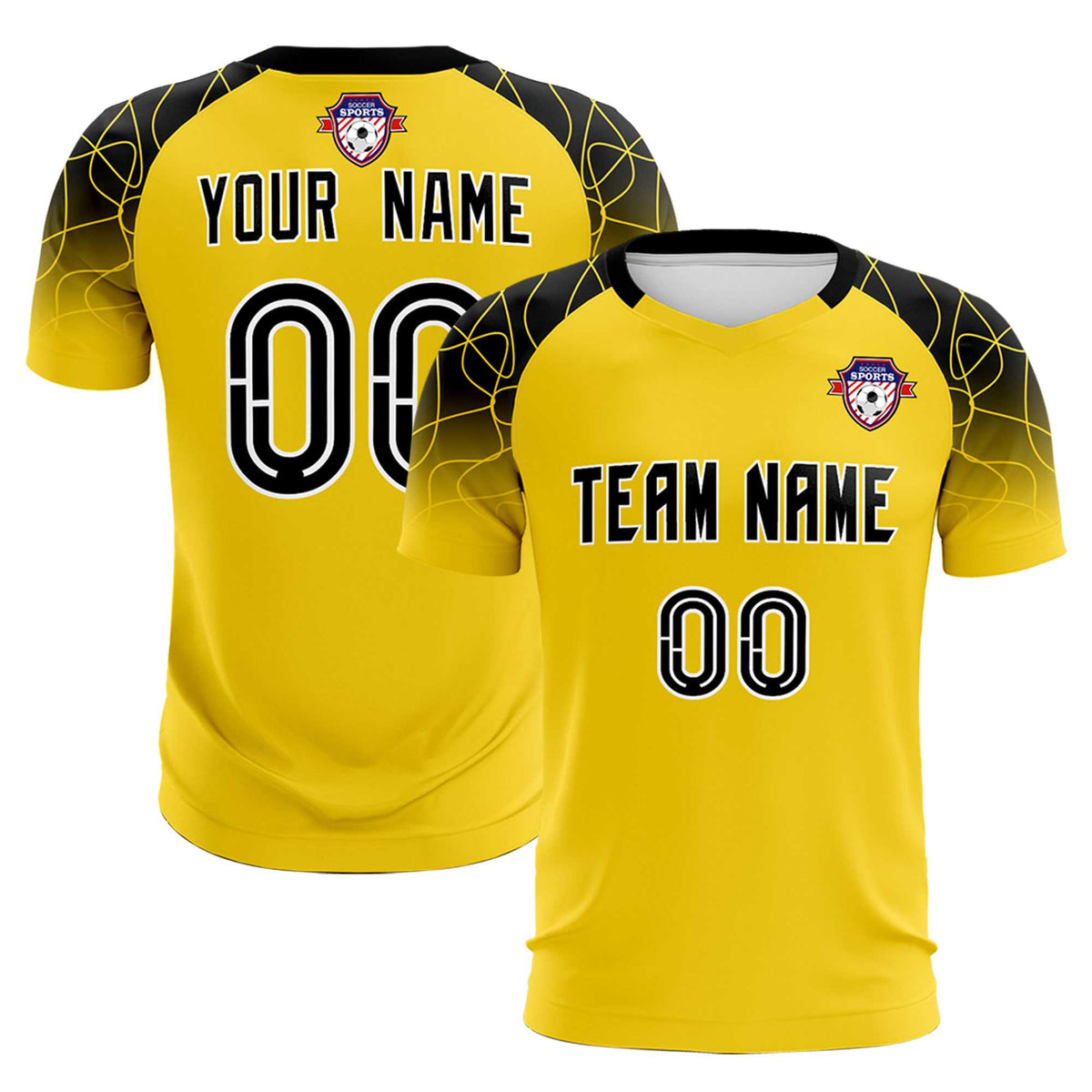 Custom Gold Classic Soccer Training Kit Jersey For Adults/Kids