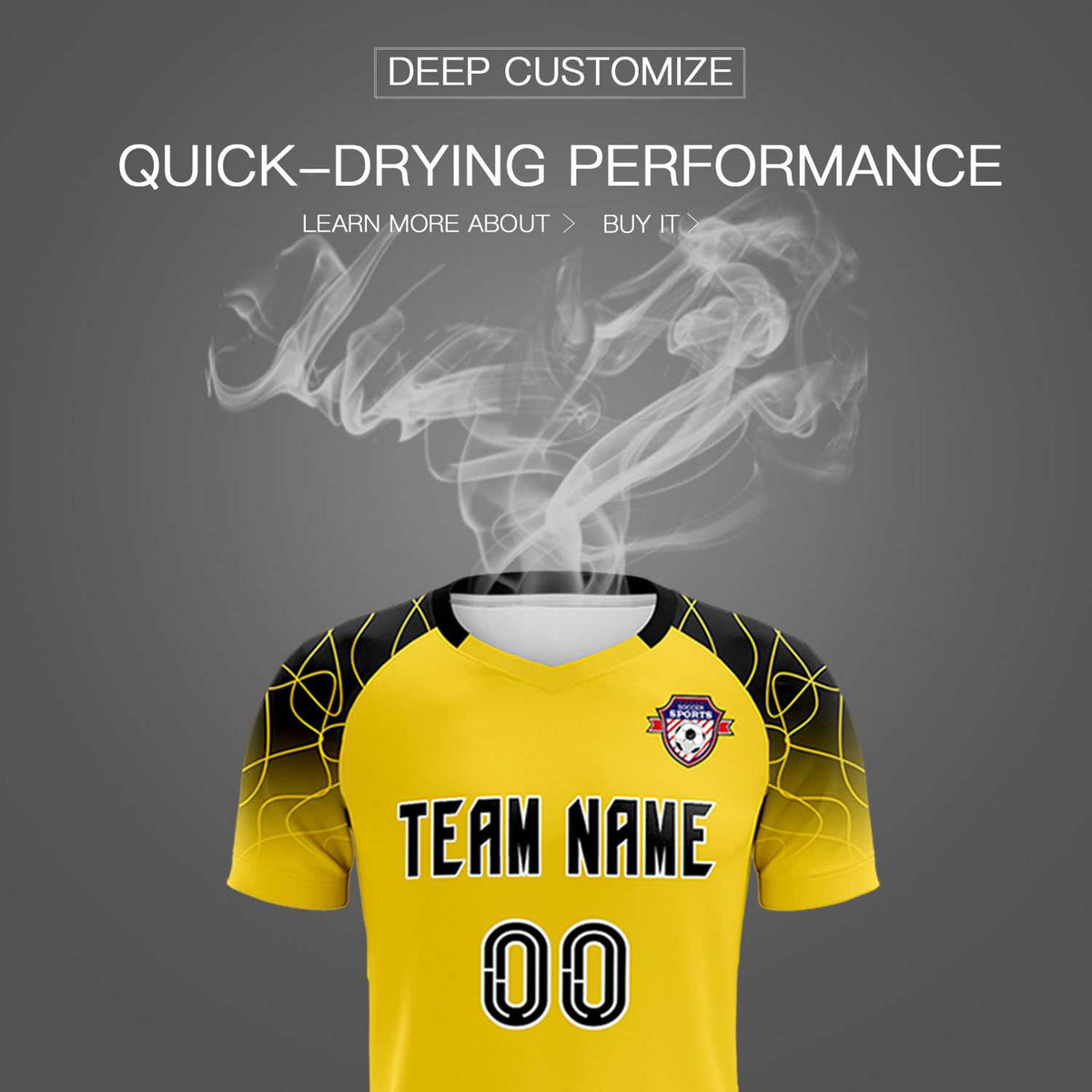 Custom Gold Classic Soccer Training Kit Jersey For Adults/Kids