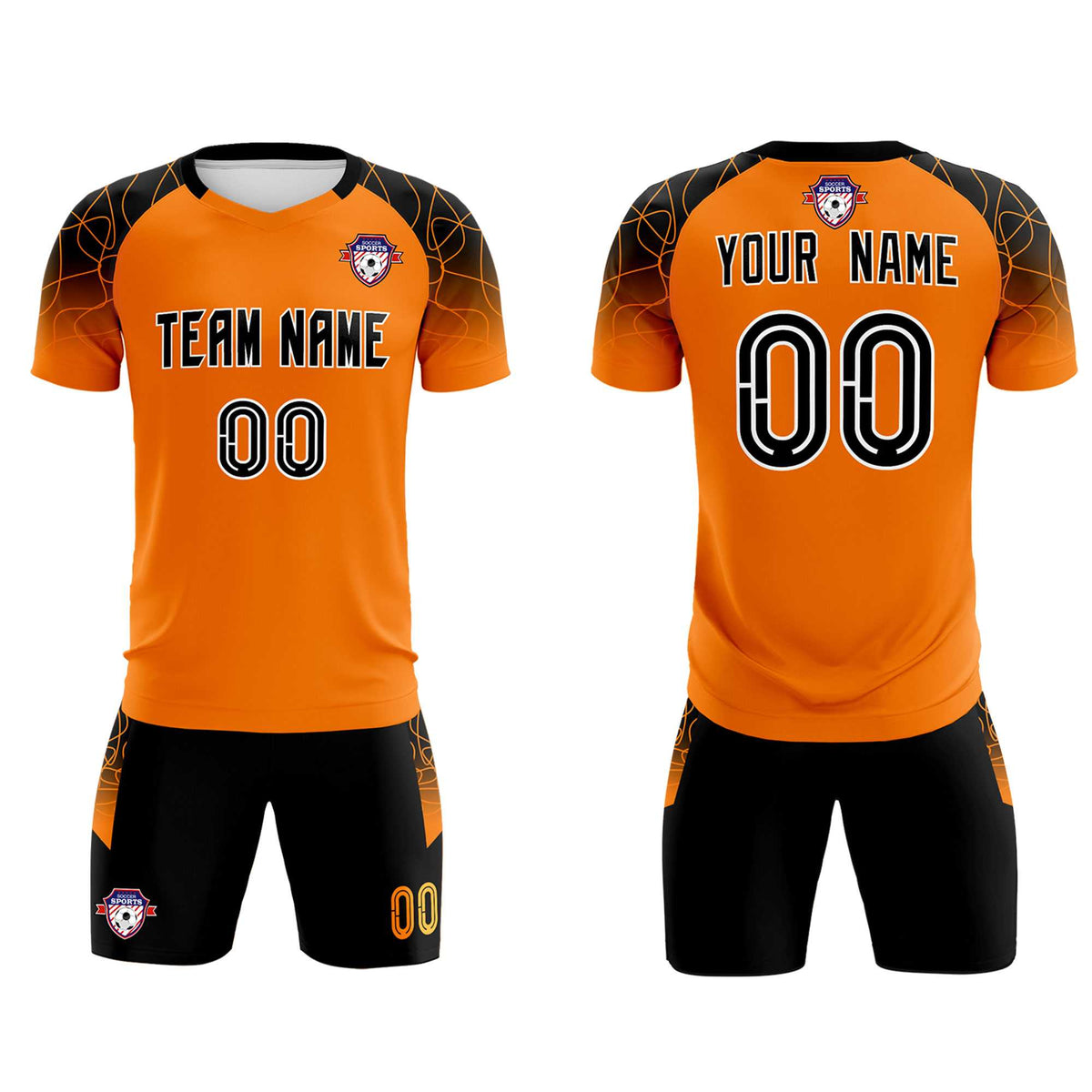 Custom Orange Classic Soccer Training Sets Jersey For Adults/Kids
