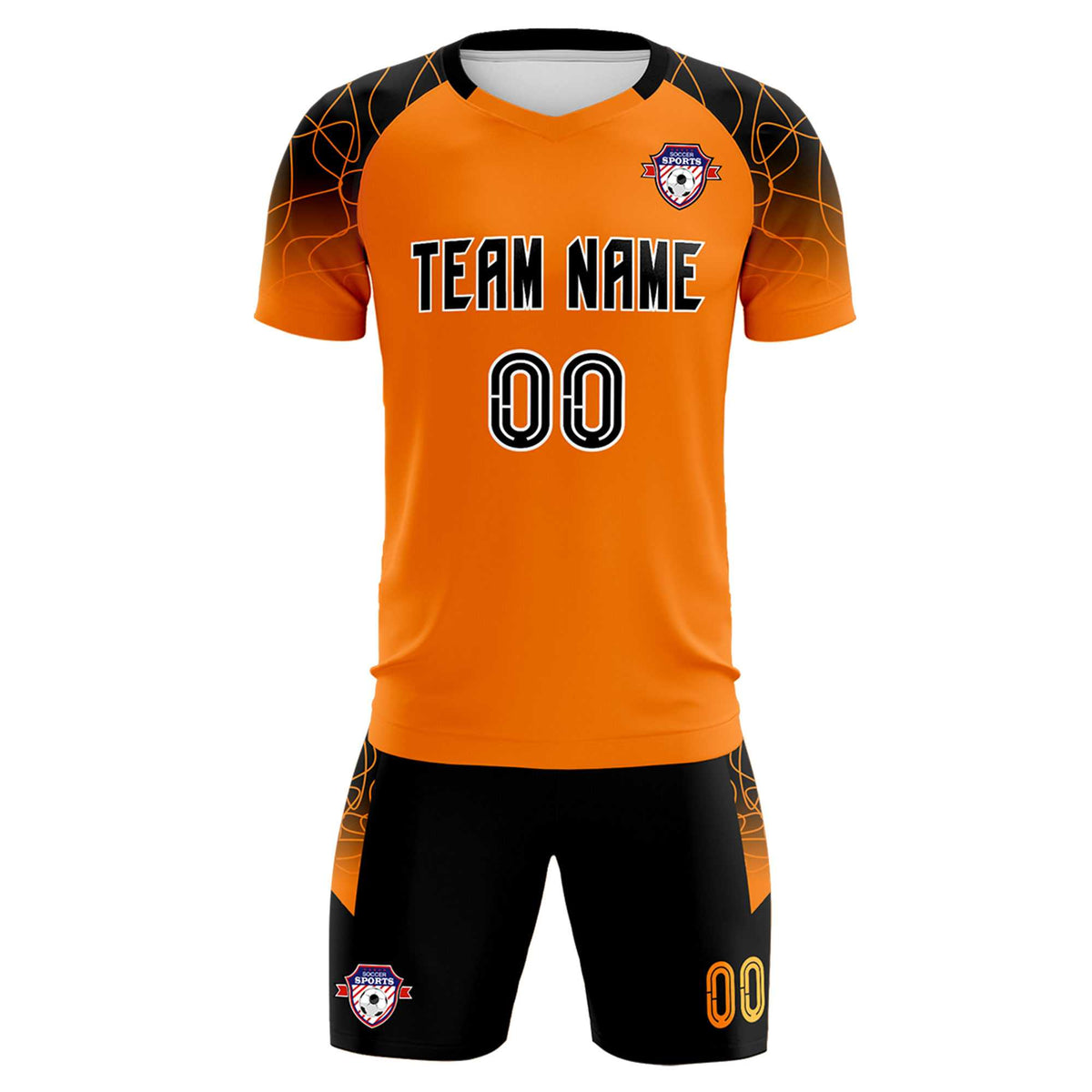 Custom Orange Classic Soccer Training Kit Jersey For Adults/Kids
