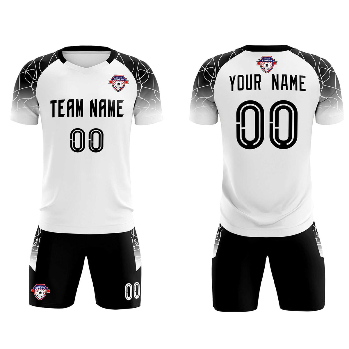 Custom White Classic Soccer Training Sets Jersey For Adults/Kids