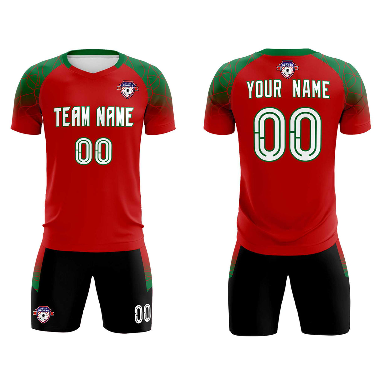 Custom Red Classic Soccer Training Sets Jersey For Adults/Kids