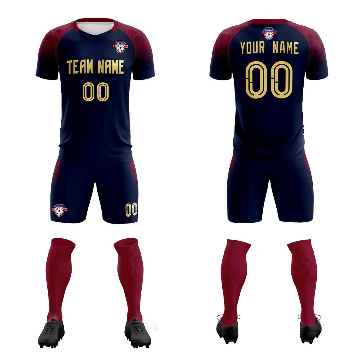 Custom Navy Classic Soccer Training Kit Jersey For Adults/Kids