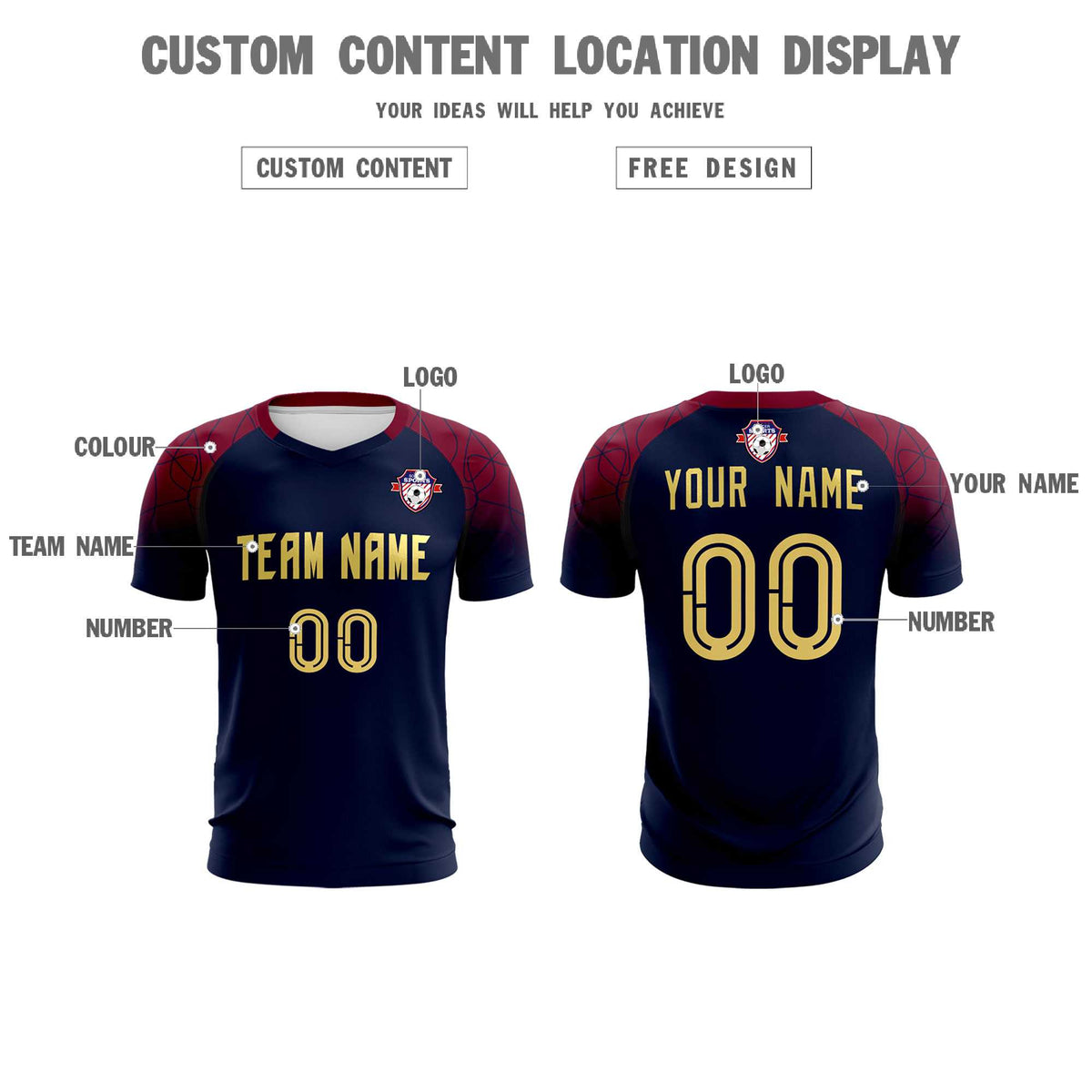 Custom Navy Classic Soccer Training Kit Jersey For Adults/Kids