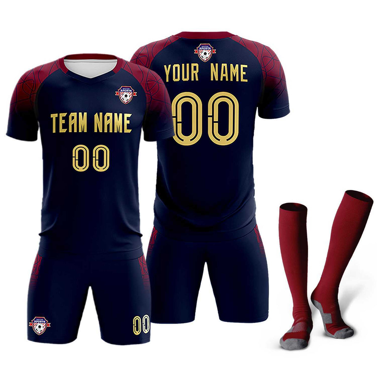 Custom Navy Classic Soccer Training Kit Jersey For Adults/Kids