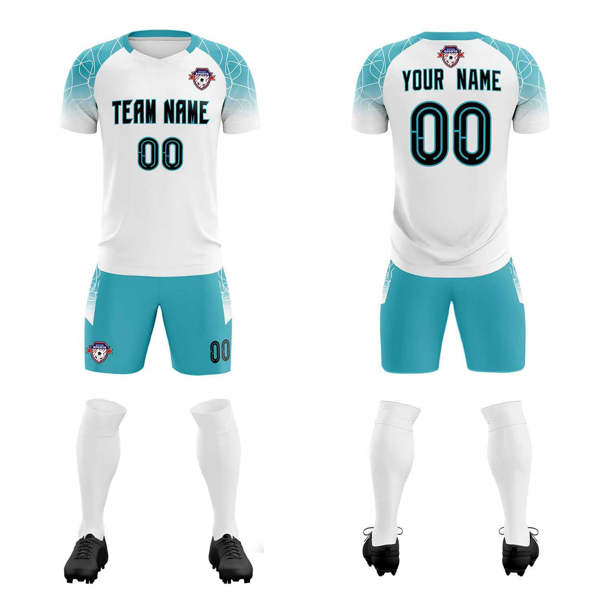 Custom White Classic Soccer Training Sets Jersey For Adults/Kids