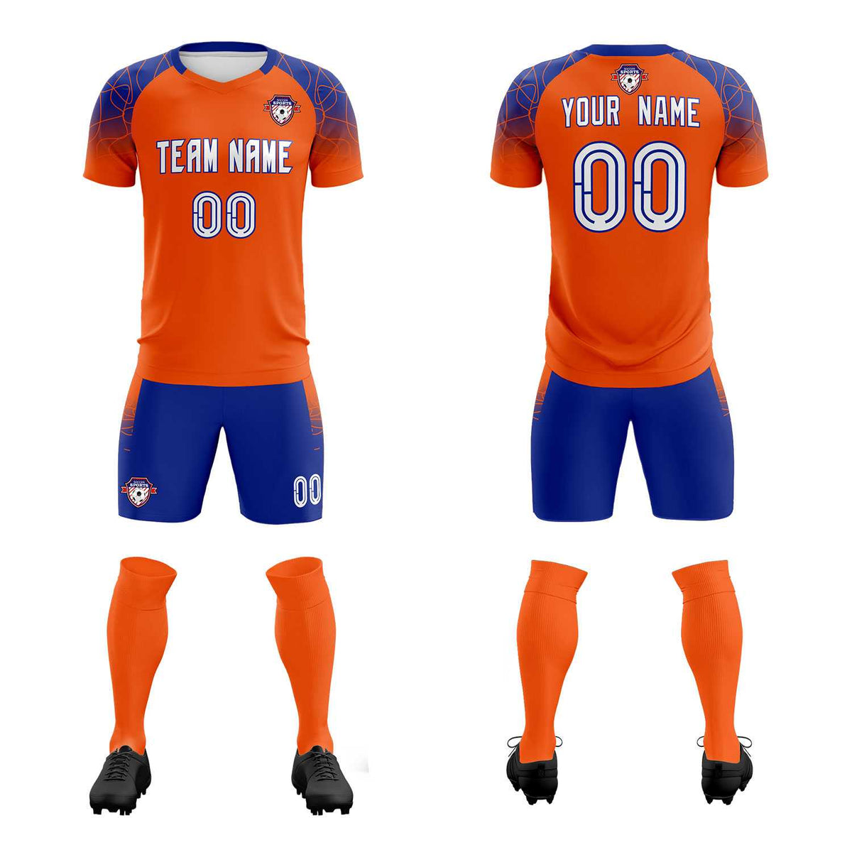 Custom Orange Classic Soccer Training Kit Jersey For Adults/Kids