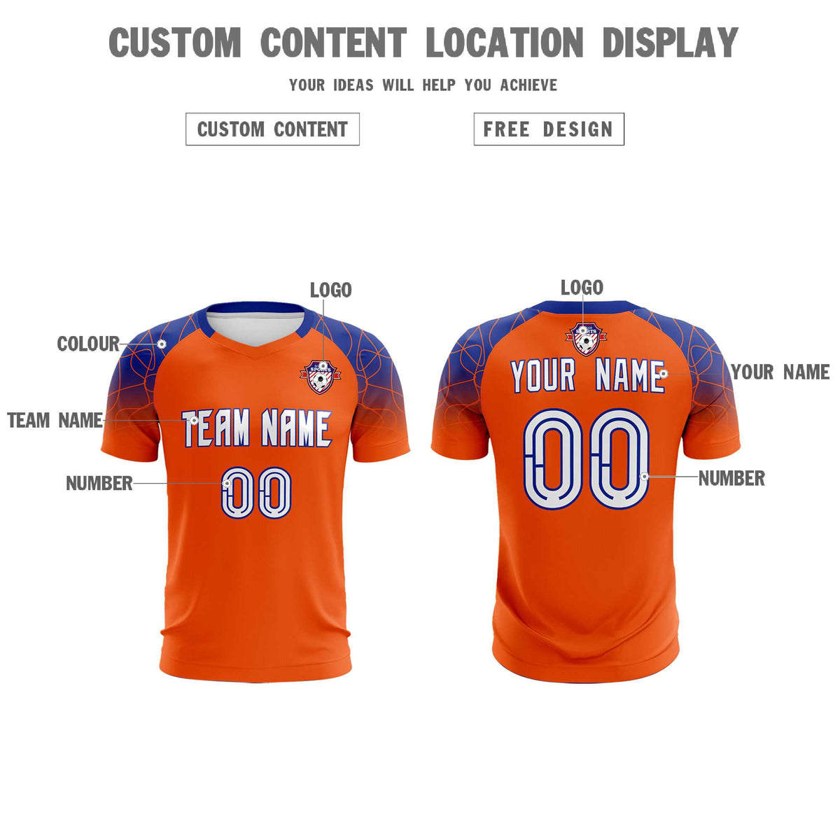 Custom Orange Classic Soccer Training Kit Jersey For Adults/Kids