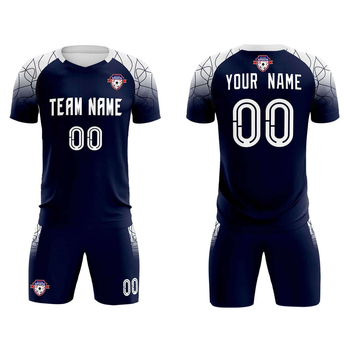 Custom Navy Classic Soccer Training Kit Jersey For Adults/Kids
