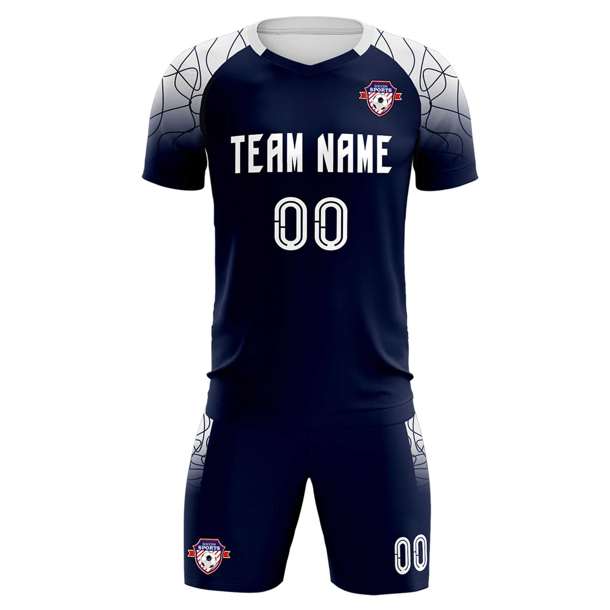 Custom Navy Classic Soccer Training Kit Jersey For Adults/Kids