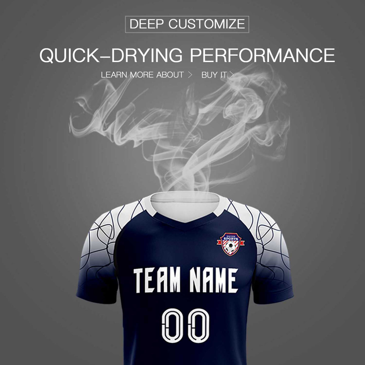 Custom Navy Classic Soccer Training Kit Jersey For Adults/Kids