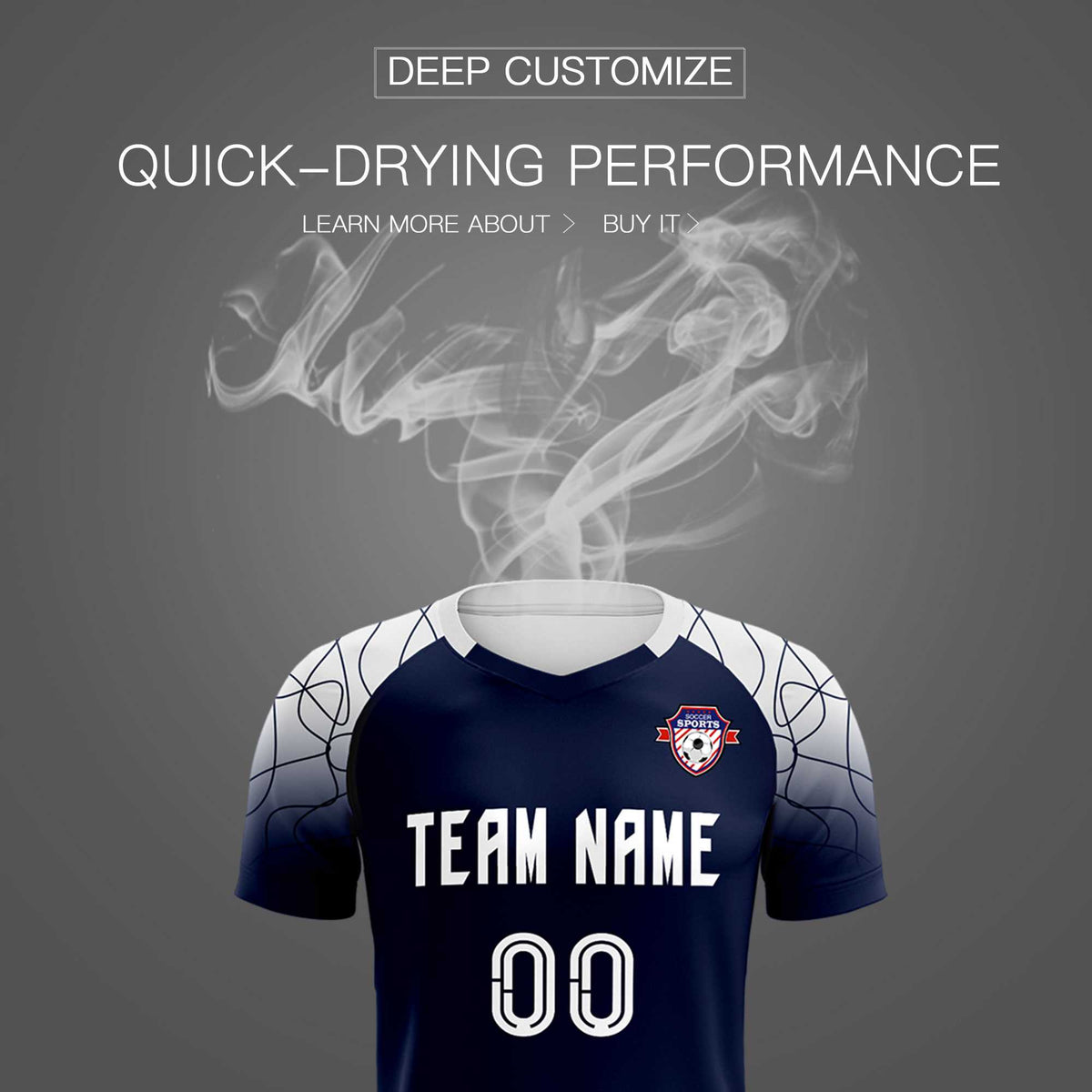 Custom Navy Classic Soccer Training Kit Jersey For Adults/Kids