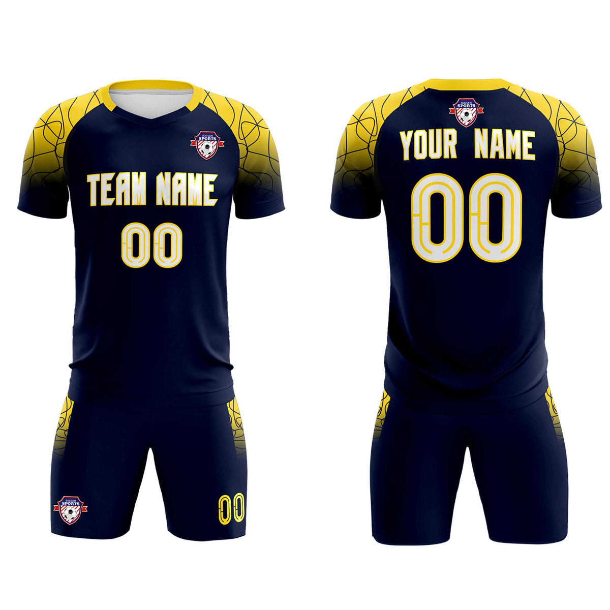 Custom Navy Classic Soccer Training Kit Jersey For Adults/Kids