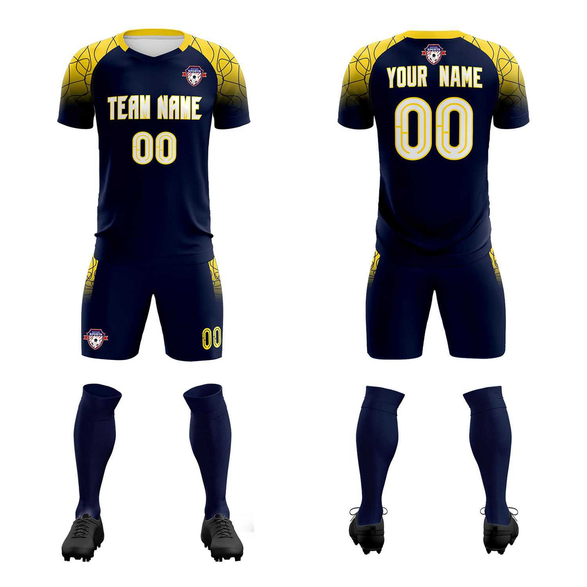 Custom Navy Classic Soccer Training Kit Jersey For Adults/Kids