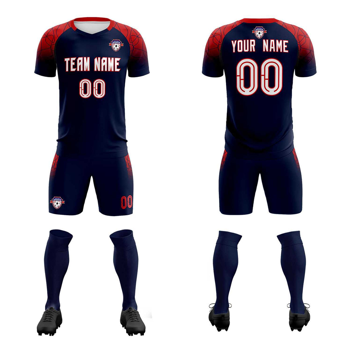 Custom Navy Classic Soccer Training Kit Jersey For Adults/Kids