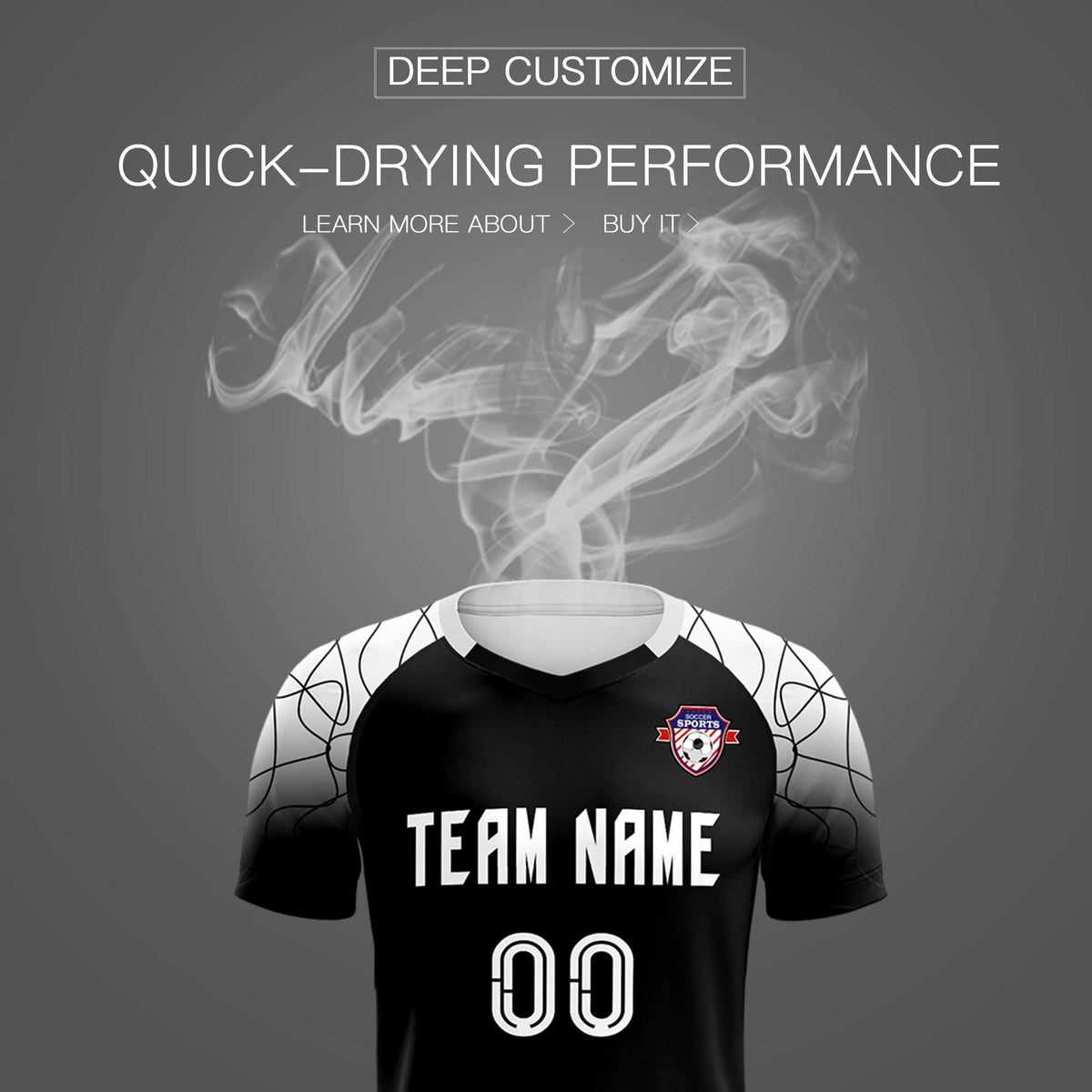 Custom Black Classic Soccer Training Kit Jersey For Adults/Kids