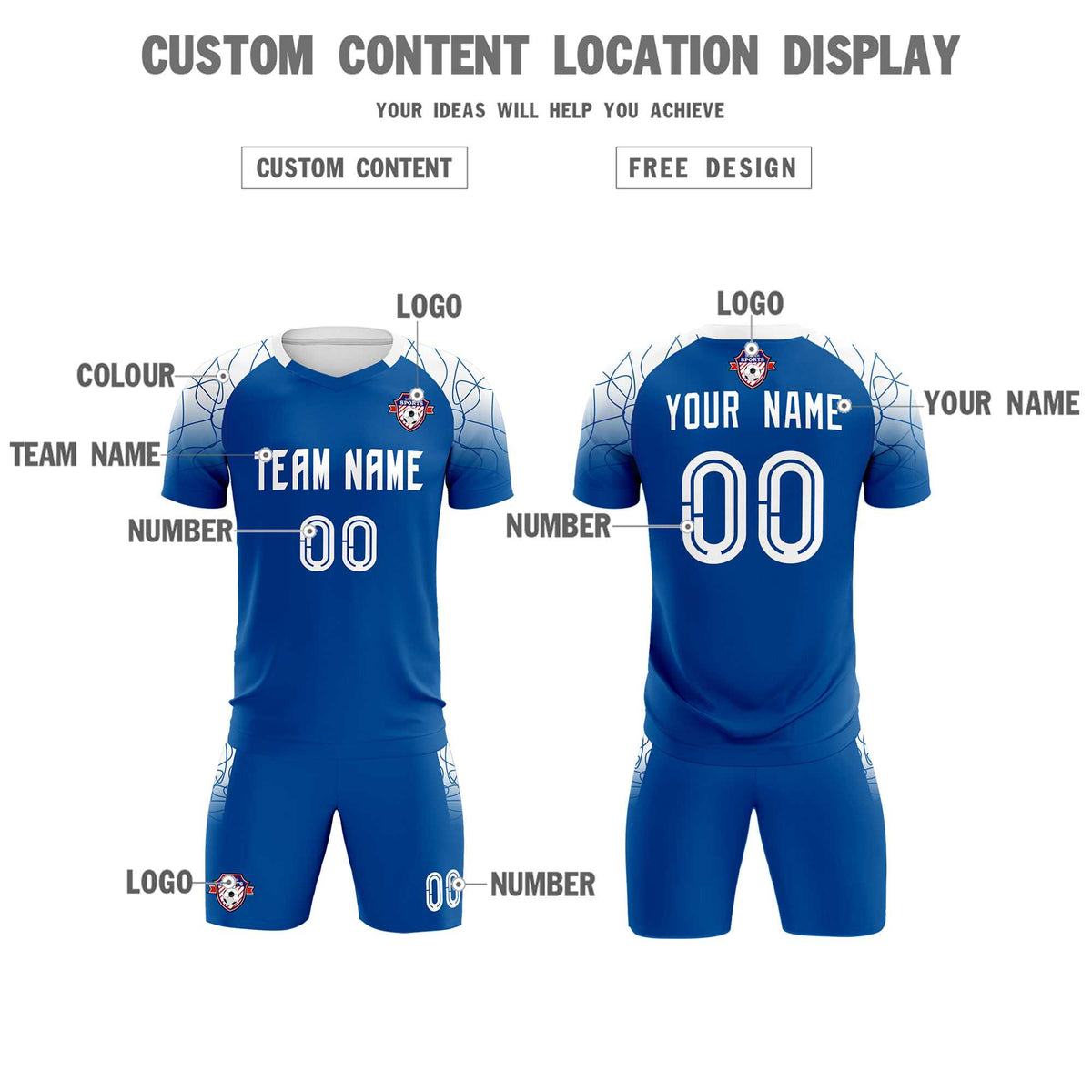 Custom Navy Classic Soccer Training Kit Jersey For Adults/Kids