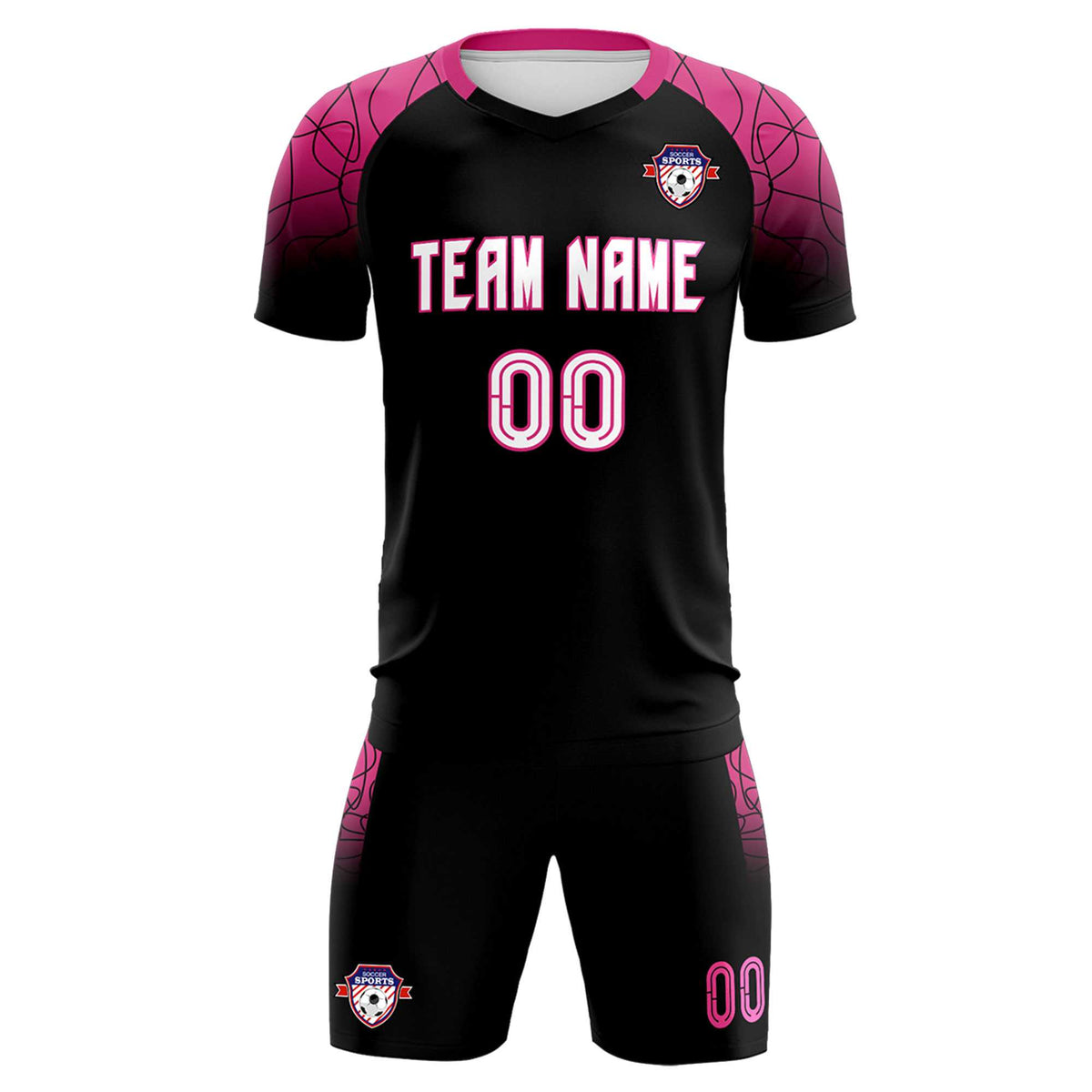 Custom Black Classic Soccer Training Kit Jersey For Adults/Kids
