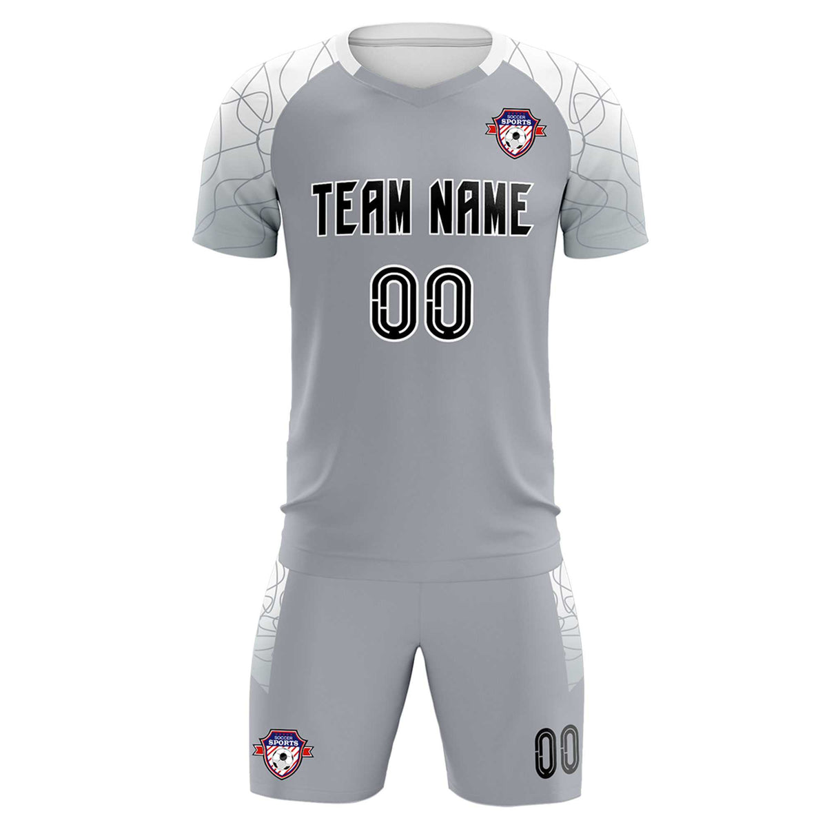 Custom Silver Classic Soccer Training Sets Jersey For Adults/Kids