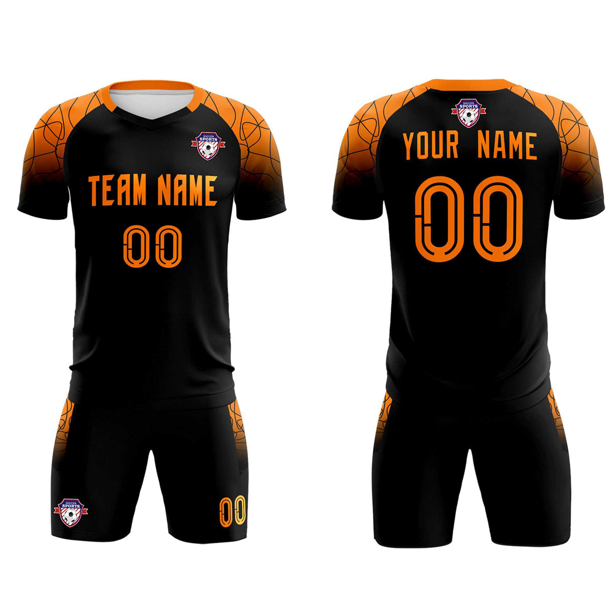 Custom Black Classic Soccer Training Kit Jersey For Adults/Kids