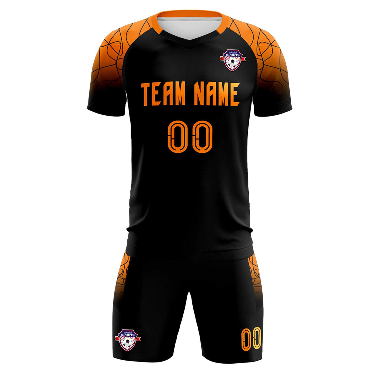 Custom Black Classic Soccer Training Kit Jersey For Adults/Kids