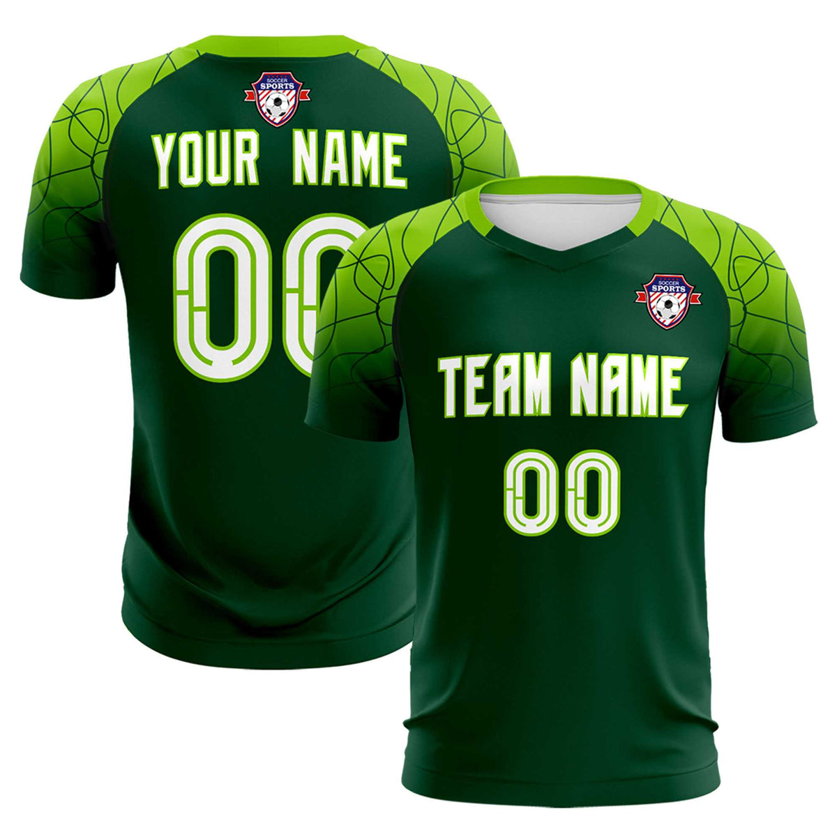 Custom Green Classic Soccer Training Kit Jersey For Adults/Kids