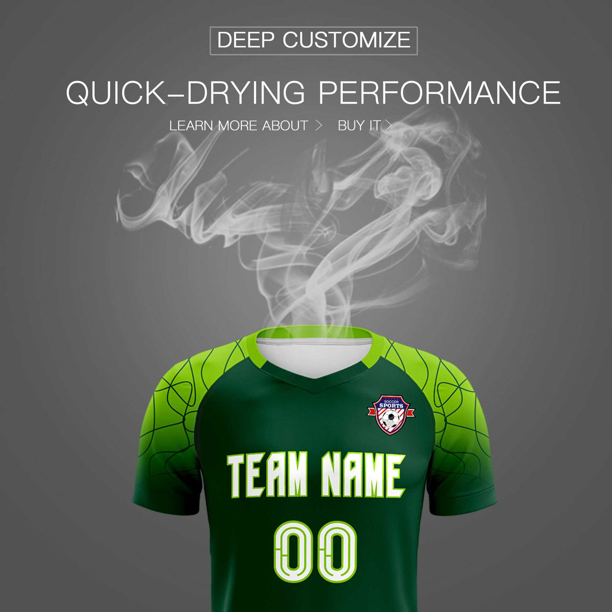 Custom Green Classic Soccer Training Kit Jersey For Adults/Kids