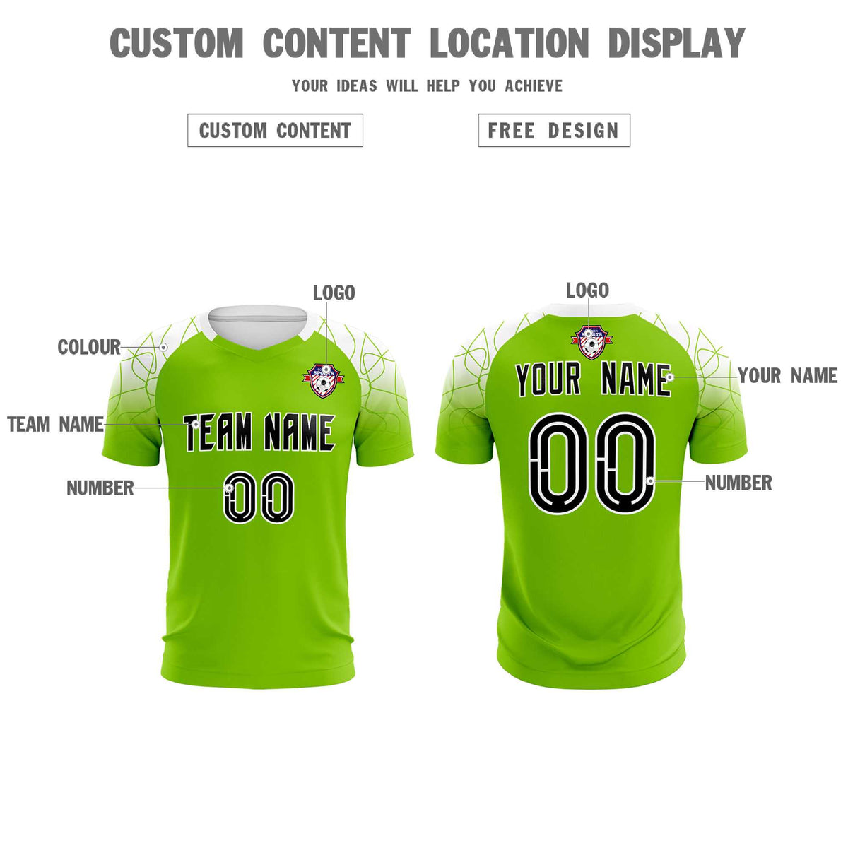 Custom Green Classic Soccer Training Kit Jersey For Adults/Kids
