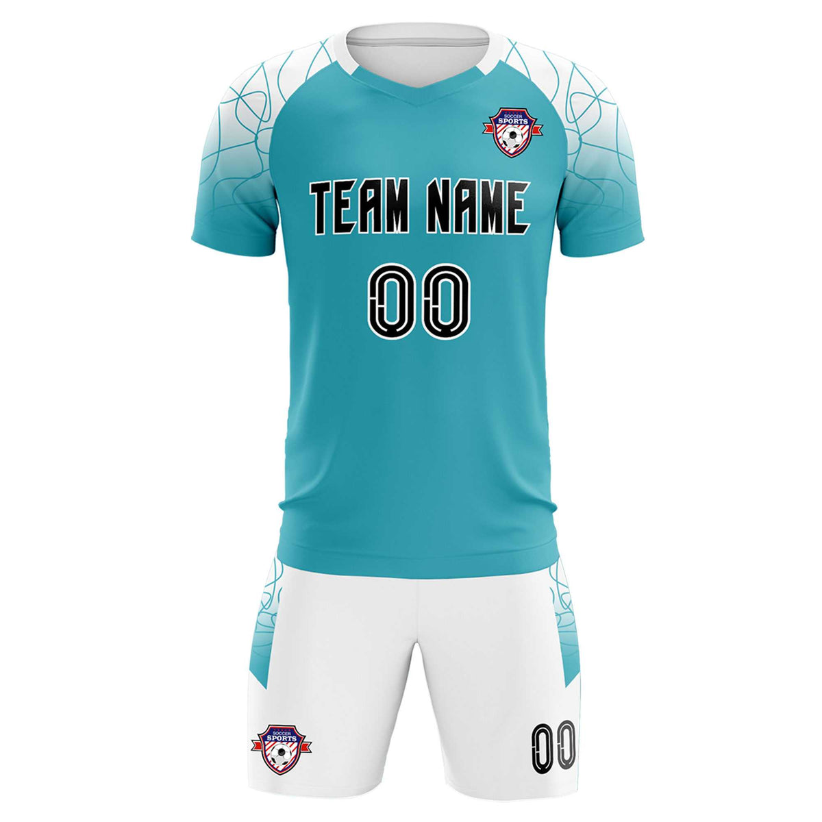 Custom Aqua Classic Soccer Training Sets Jersey For Adults/Kids