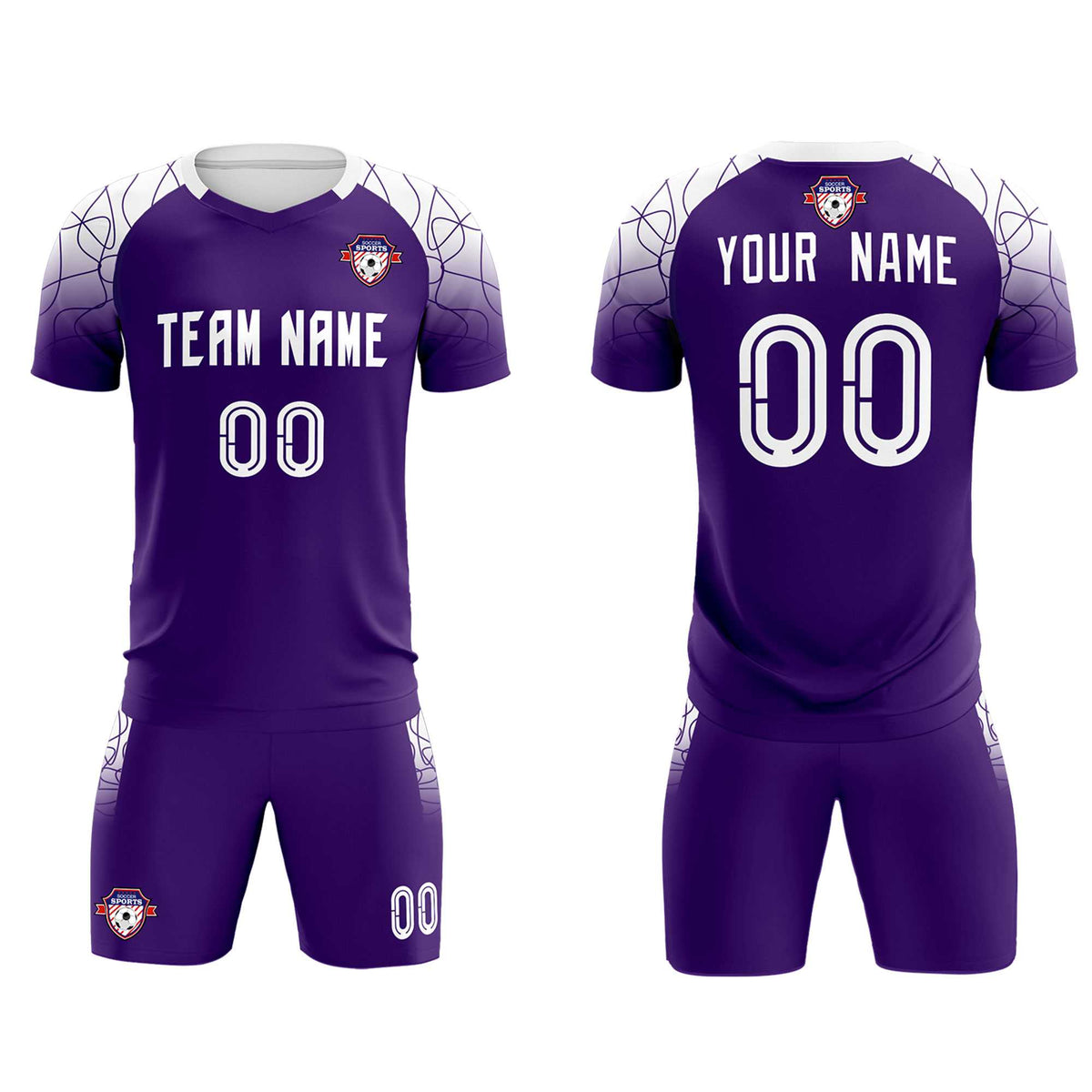 Custom Purple Classic Soccer Training Kit Jersey For Adults/Kids