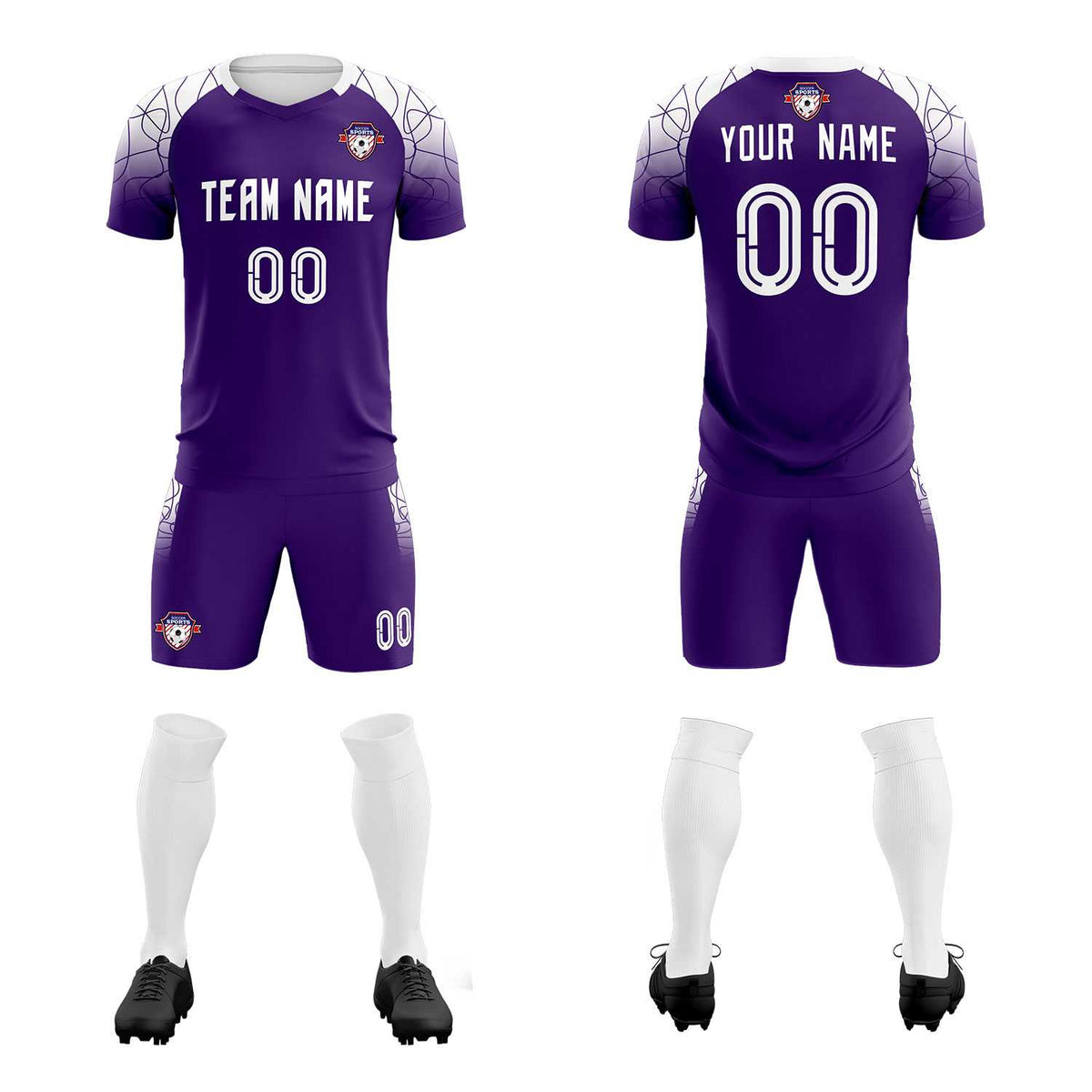 Custom Purple Classic Soccer Training Kit Jersey For Adults/Kids