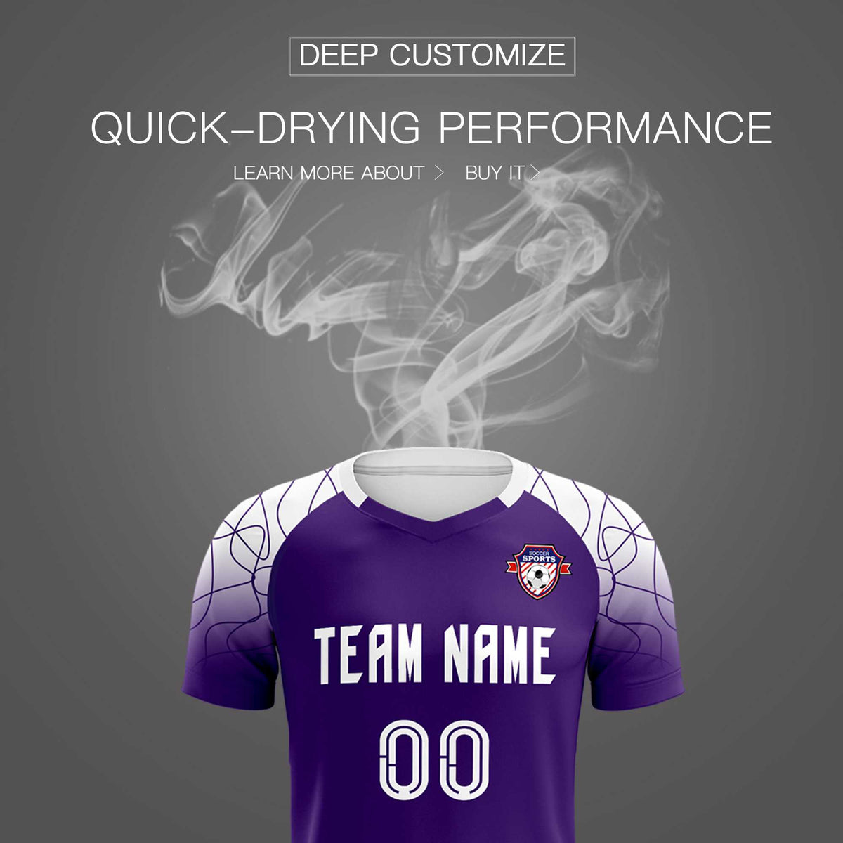 Custom Purple Classic Soccer Training Kit Jersey For Adults/Kids